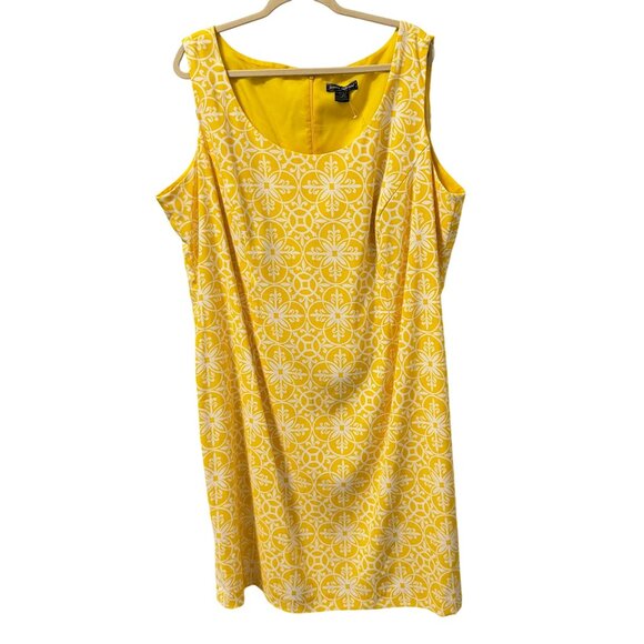Jessica Howard Yellow & White Floral Sleeveless Dress Sz 24W Dress - Picture 5 of 12